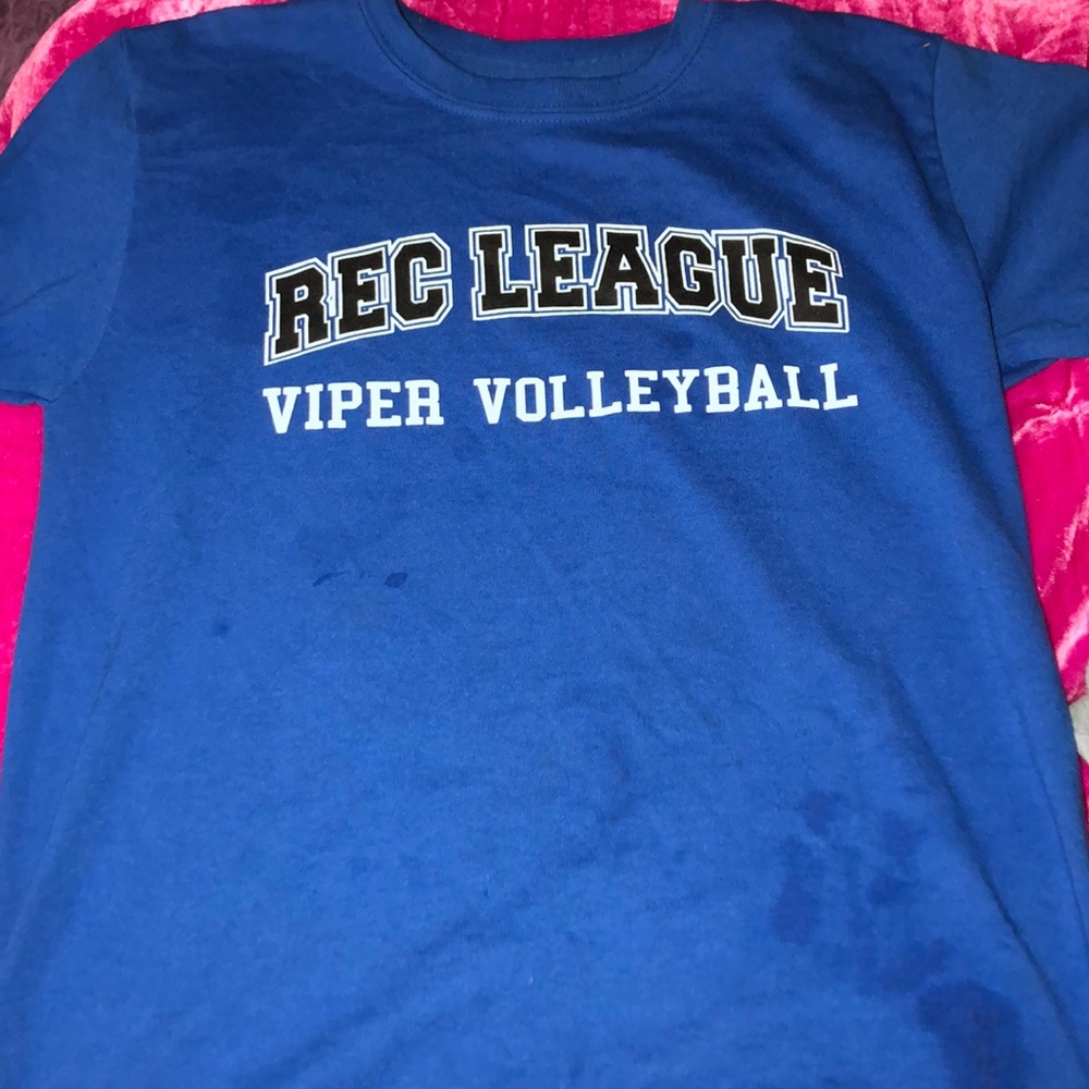 Blue rec league volleyball T-shirt